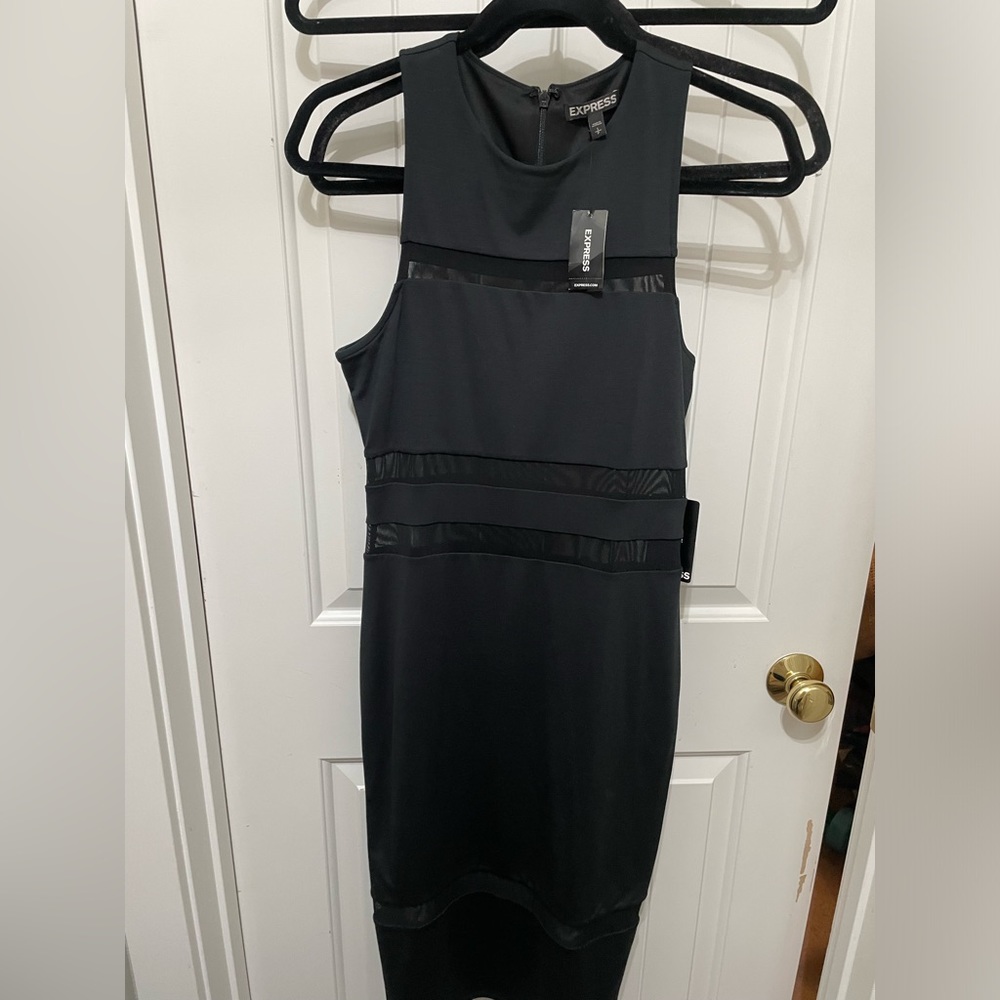 Black Express Dress with Mesh cut outs